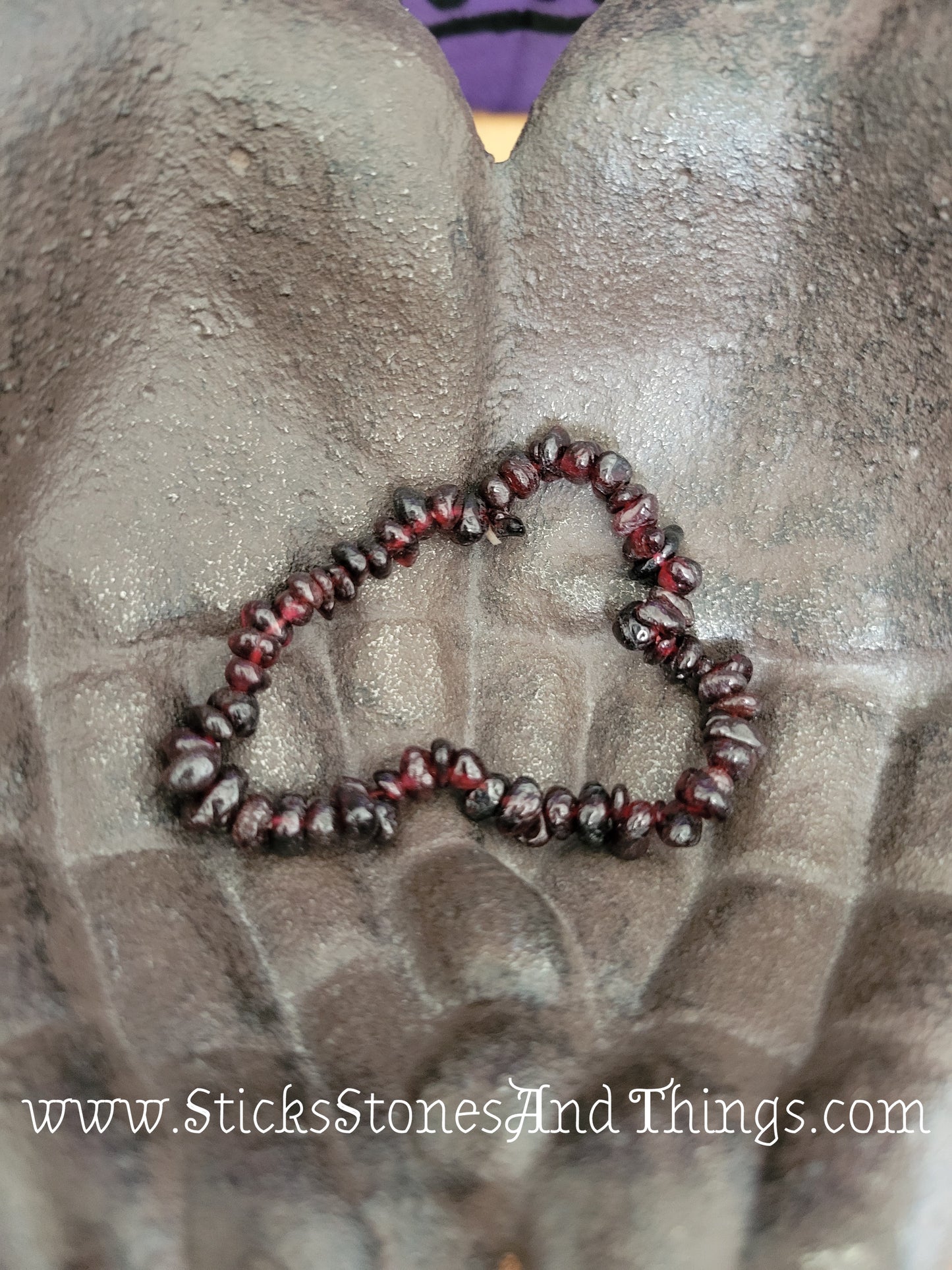 Garnet Bead Bracelet 6.5 inches