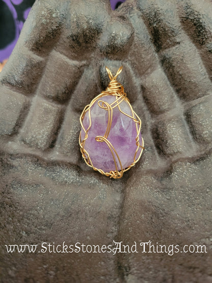 Amethyst Wire-Wrapped Pendant