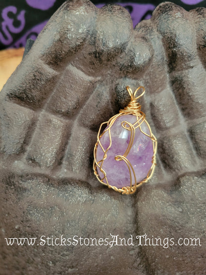 Amethyst Wire-Wrapped Pendant