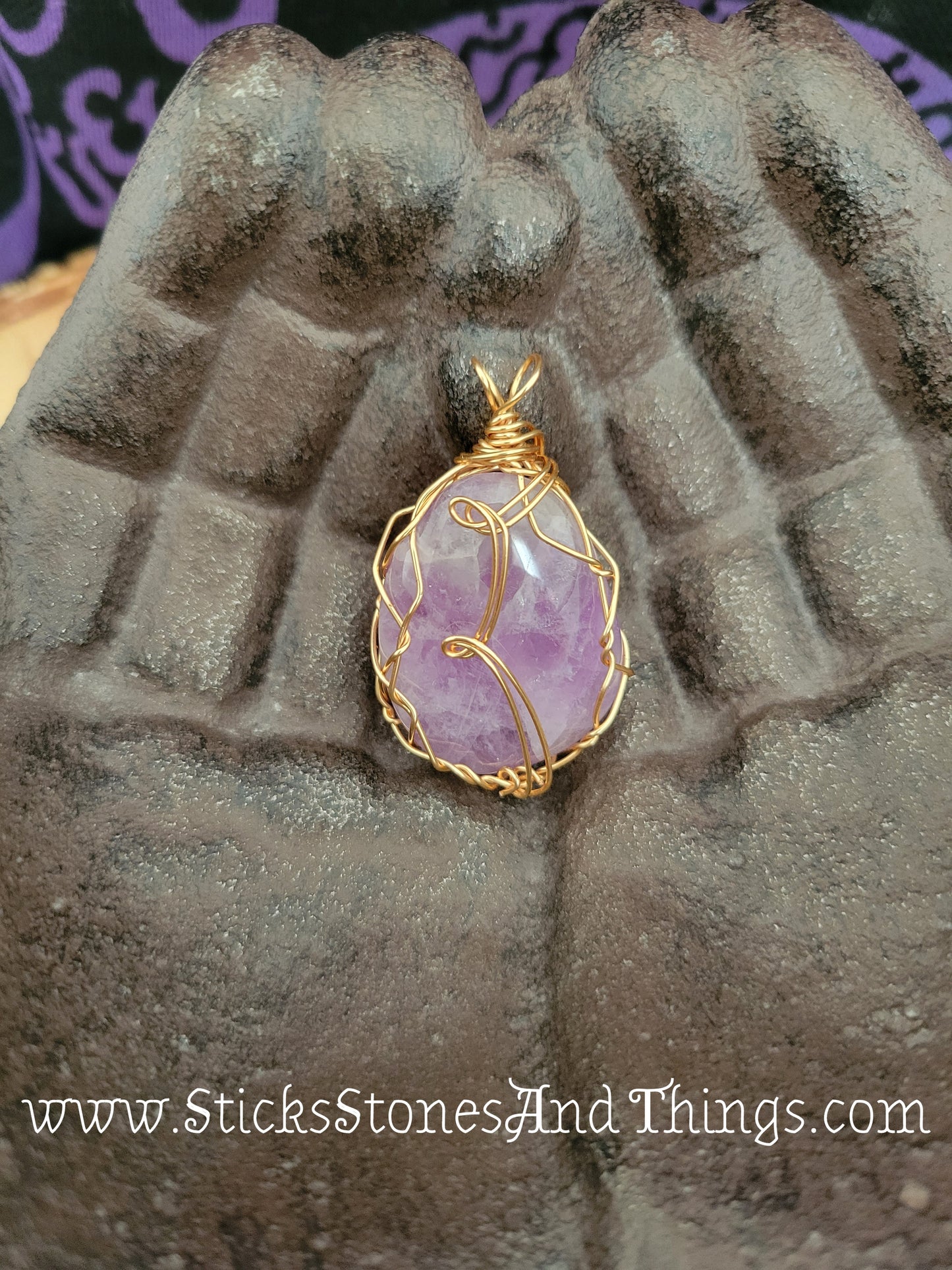 Amethyst Wire-Wrapped Pendant