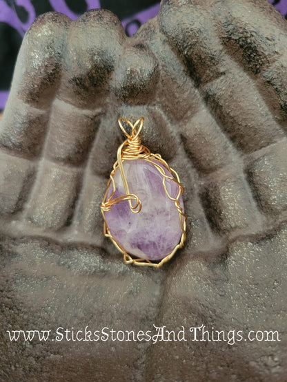 Amethyst Wire-Wrapped Pendant