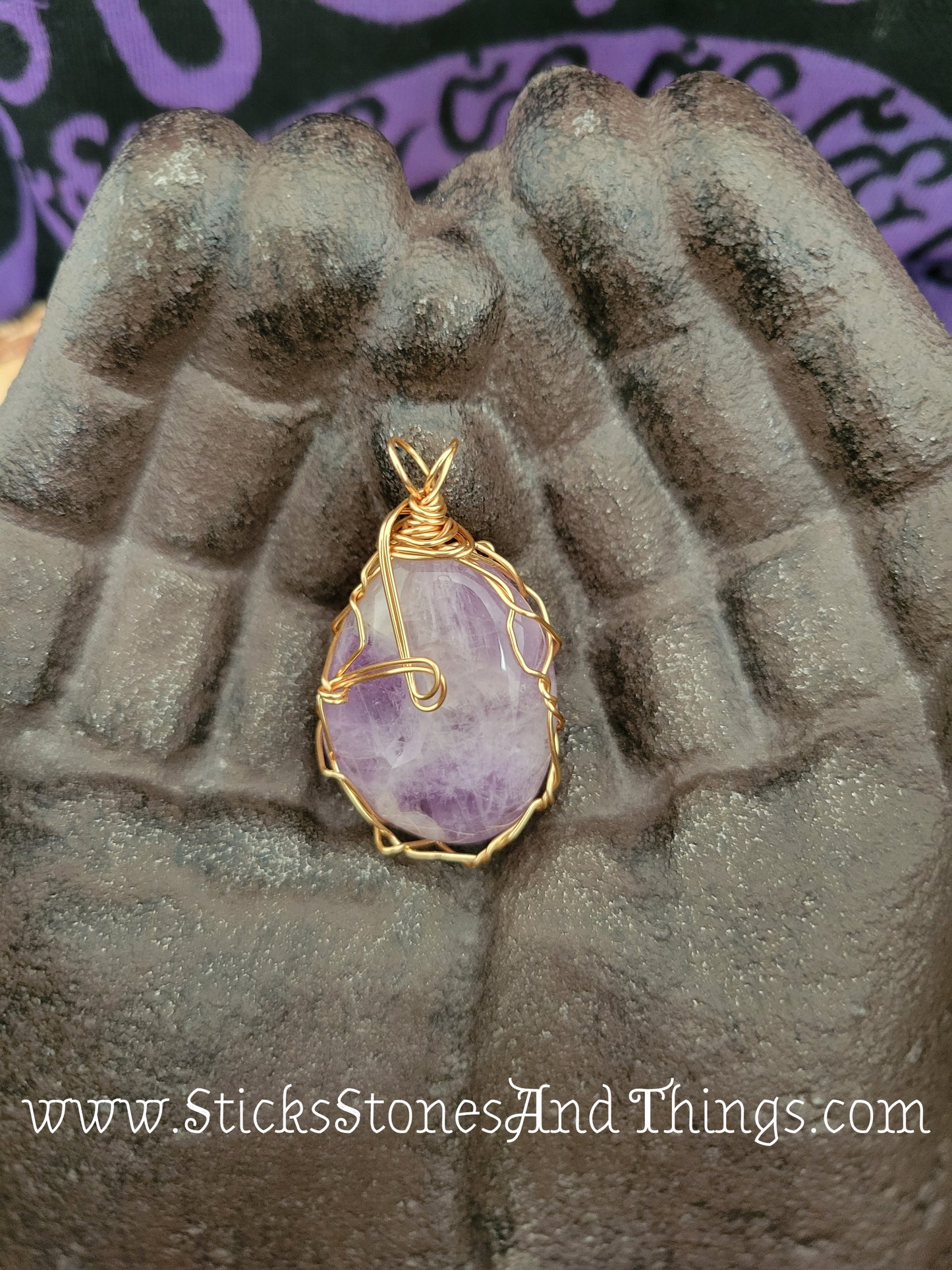 Amethyst Wire-Wrapped Pendant