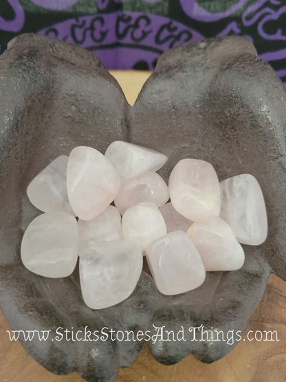 Rose Quartz A grade tumbled stones 1.25 inches