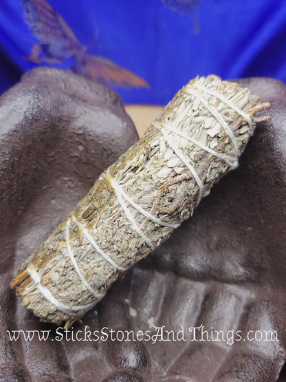 Shasta (Blue) Sage with Copal Resin Smudge Stick 4.5-5 inches