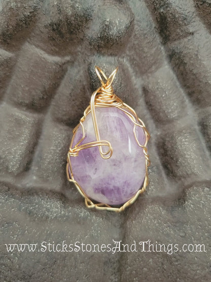 Amethyst Wire-Wrapped Pendant