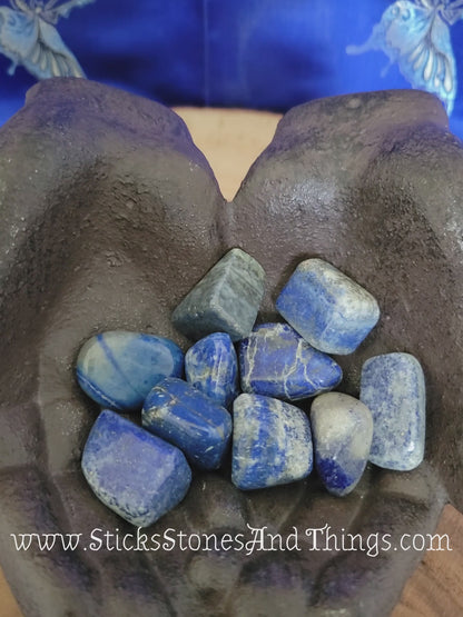 Lapis Lazuli tumbled stone (A-B Grade) 1.25 inches