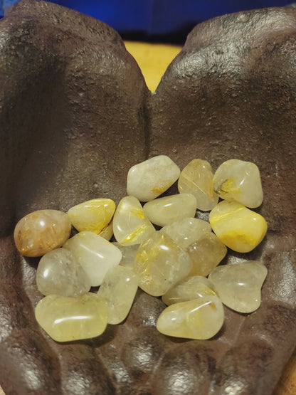 Rutilated Quartz Tumbled Crystals .75 inch