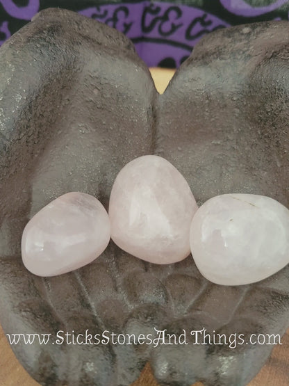 Rose Quartz Chakra Stone, XXL tumbled stones 1.5-1.75 inches