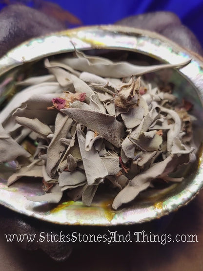 White Sage, Lavender and Rose Loose Smudge Blend